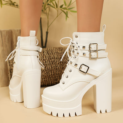 BoldStride™ Punk-Inspired Lace-Up Boots