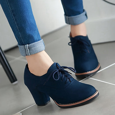 OxfordCharm™ Women’s Retro British Lace-Up Heels