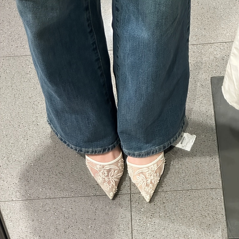 LustreStep™ Champagne Mule Heels