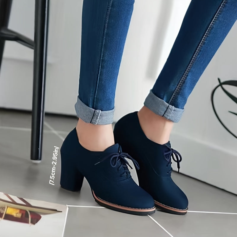 OxfordCharm™ Women’s Retro British Lace-Up Heels