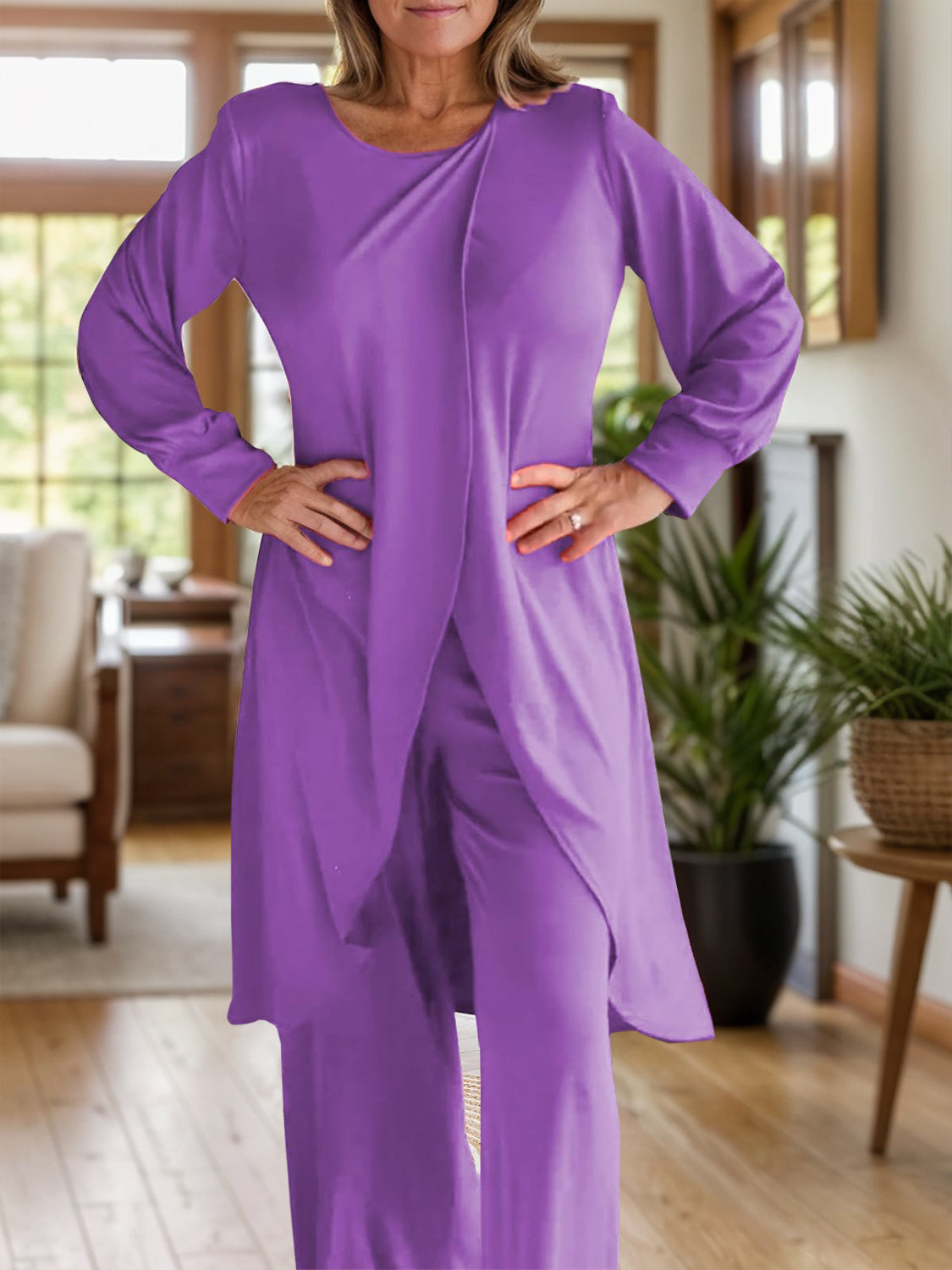 Elyria™ Slit Round Neck Lounge Set
