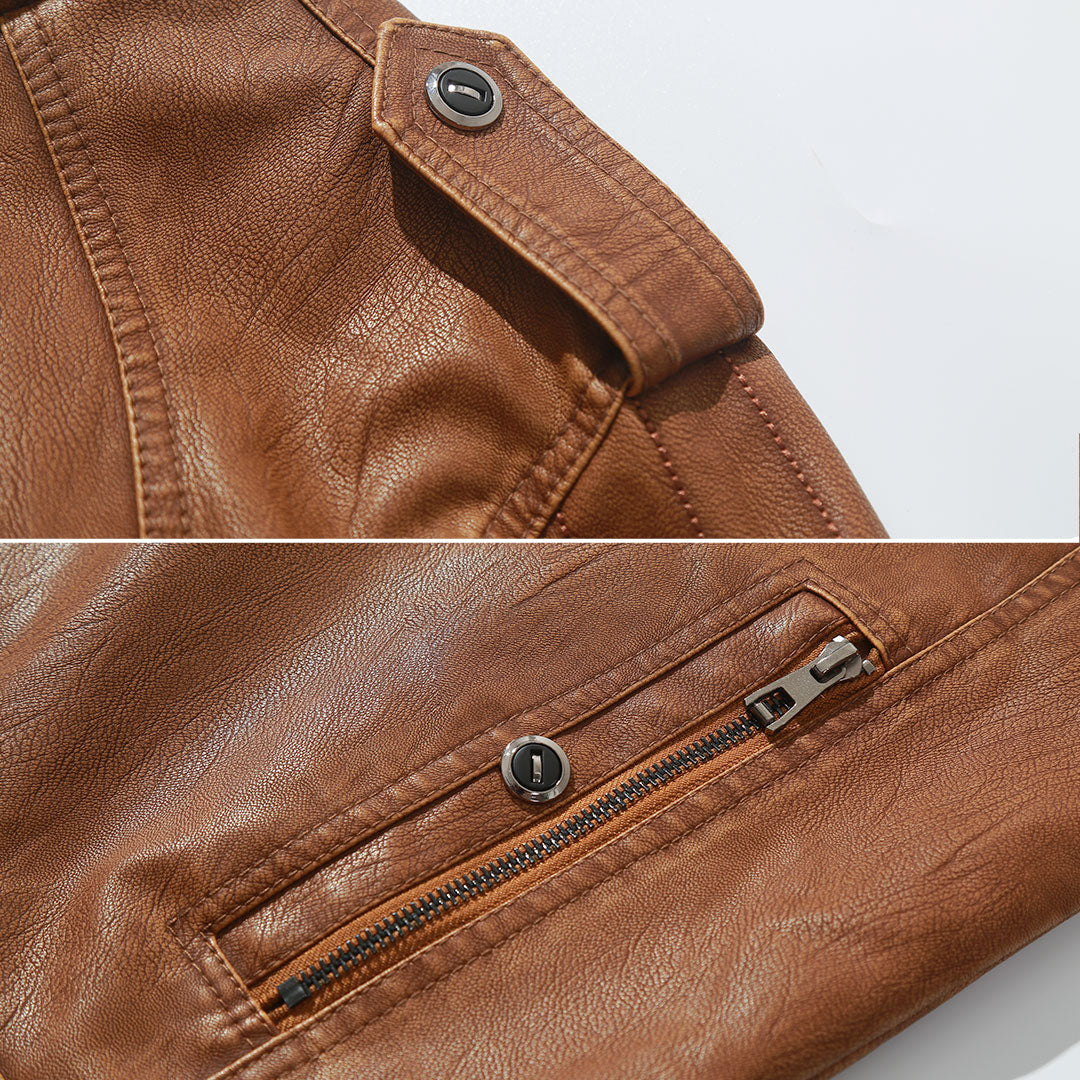 Lubomir™ | Fleece-Lined Motorcycle Leather Jacket