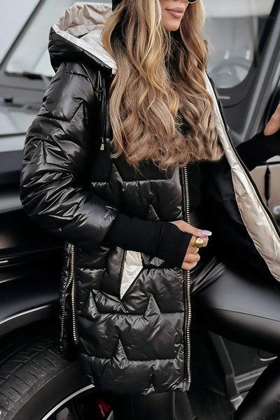 Savrani™ | Elegant Padded Winter Coat with Hood