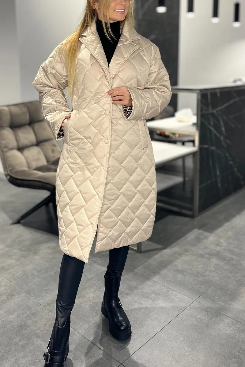 Ofira™ | Reversible Quilted Coat with Leopard Lining