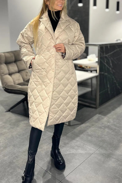 Ofira™ | Reversible Quilted Coat with Leopard Lining