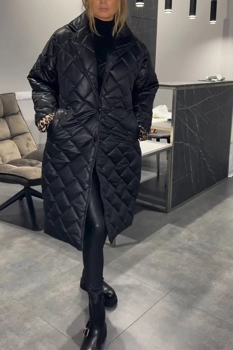 Ofira™ | Reversible Quilted Coat with Leopard Lining