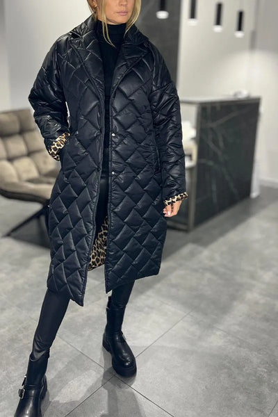 Ofira™ | Reversible Quilted Coat with Leopard Lining