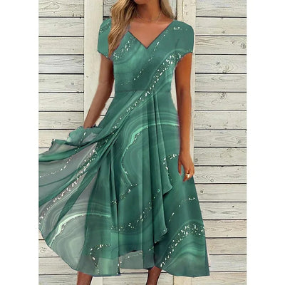 Isabella – Elegant V-neck Midi Dress