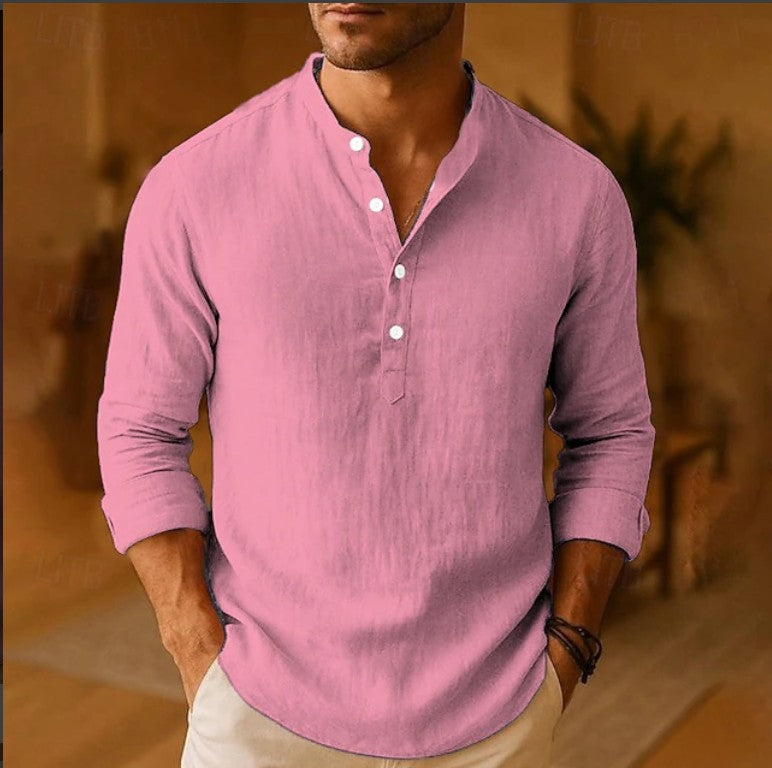 BreezyLuxe™ Men’s Linen Popover Shirt