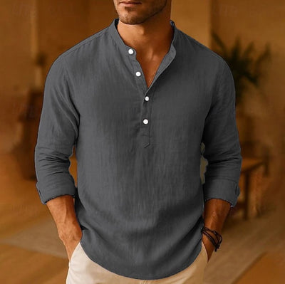 BreezyLuxe™ Men’s Linen Popover Shirt