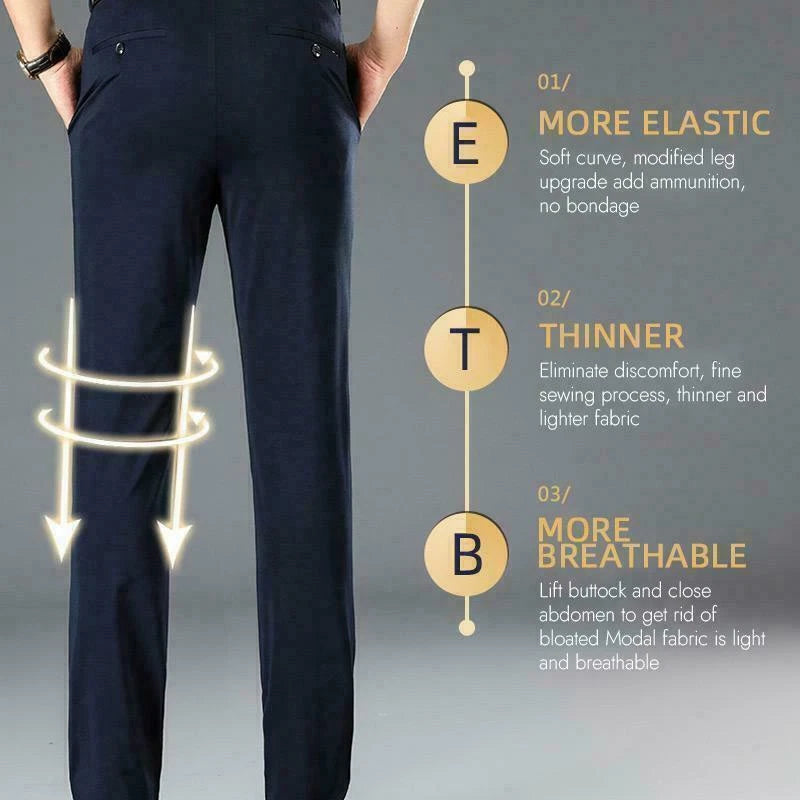 AquaFlex™ | High-Stretch Men’s Classic Slim Fit Suit Pants