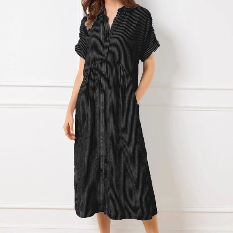 LineaChic™ Striped Shirt Dress