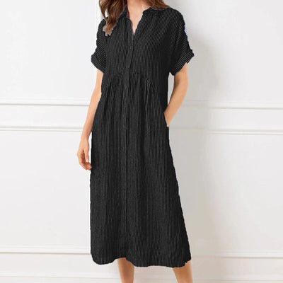 LineaChic™ Striped Shirt Dress