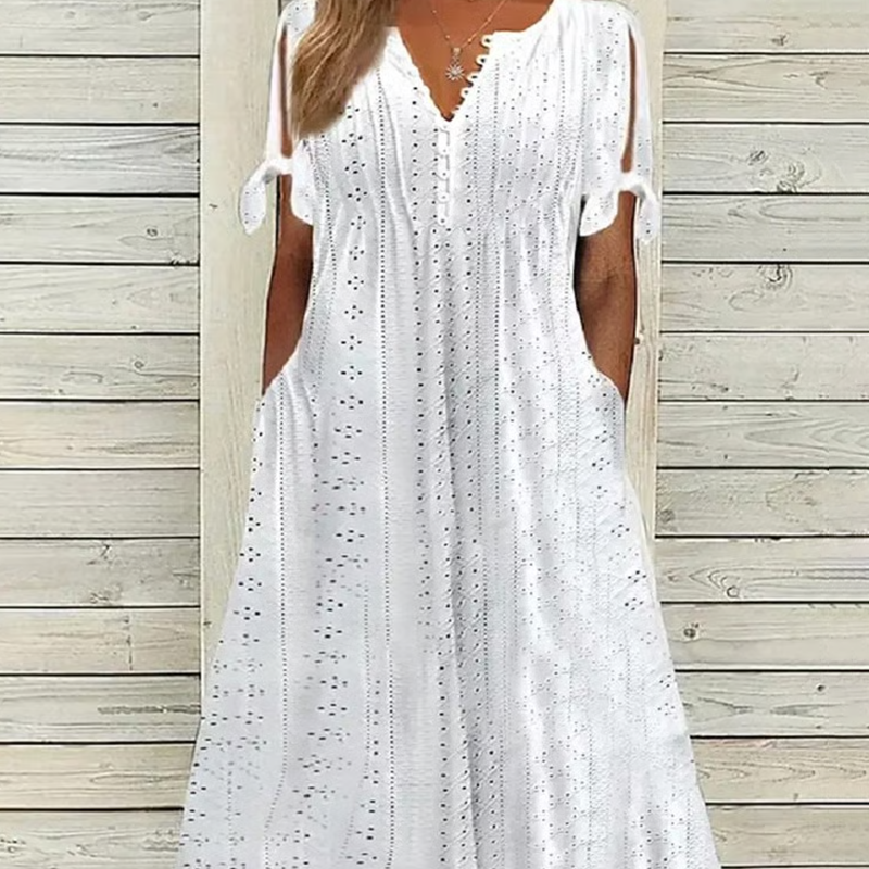 Eleganza™ V-Neck Hollow Dress
