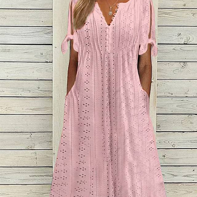 Eleganza™ V-Neck Hollow Dress